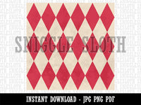 Vintage Circus Red Diamonds Distressed Seamless Pattern Background Digital Paper Download JPG PDF PNG File