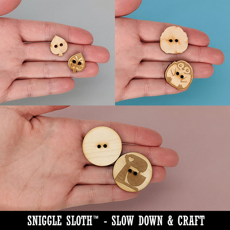 Very Happy Kawaii Computer Face Emoticon Wood Buttons for Sewing Knitting Crochet DIY Craft