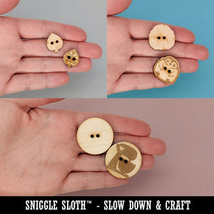 Troubled Kawaii Computer Face Emoticon Wood Buttons for Sewing Knitting Crochet DIY Craft