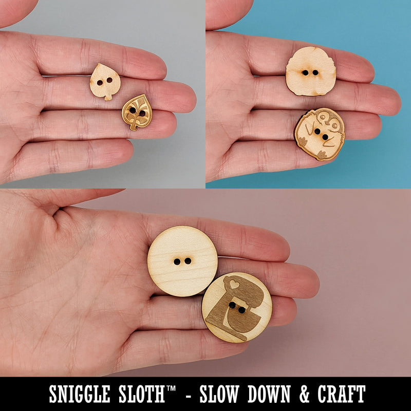 Kawaii Anglerfish Wood Buttons for Sewing Knitting Crochet DIY Craft