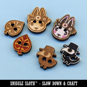 Cute and Fierce Tiger Head Wood Buttons for Sewing Knitting Crochet DIY Craft