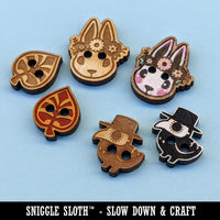 Round Cat Playful Wood Buttons for Sewing Knitting Crochet DIY Craft