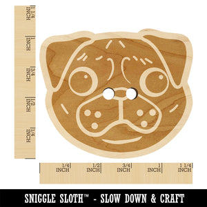 Pug Face Wood Buttons for Sewing Knitting Crochet DIY Craft