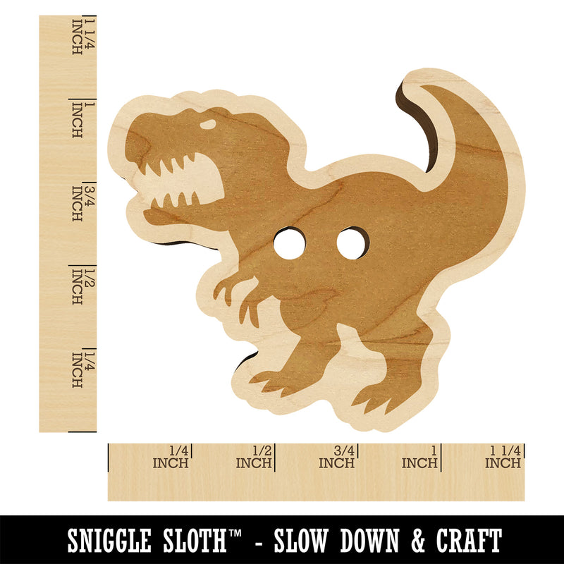 Tyrannosaurus Rex Silhouette Wood Buttons for Sewing Knitting Crochet DIY Craft