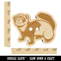 Friendly Ferret Wood Buttons for Sewing Knitting Crochet DIY Craft