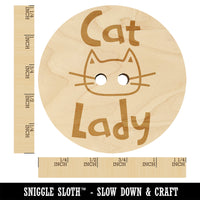 Cat Lady Cuteness Wood Buttons for Sewing Knitting Crochet DIY Craft