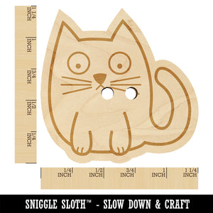 Wary Kitty Cat Wood Buttons for Sewing Knitting Crochet DIY Craft