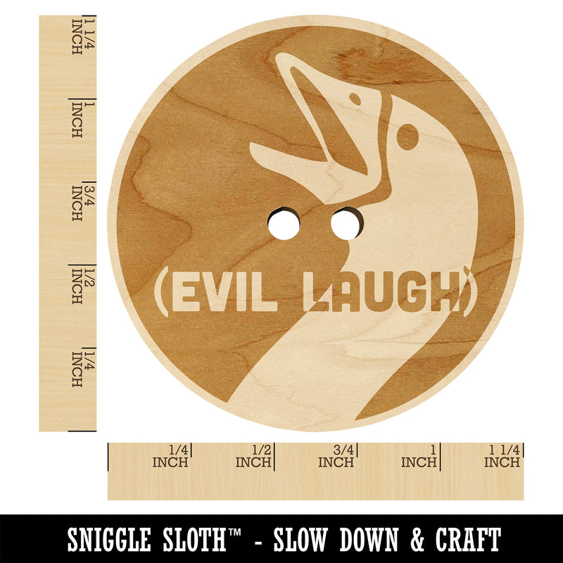 Goose Evil Laugh Wood Buttons for Sewing Knitting Crochet DIY Craft