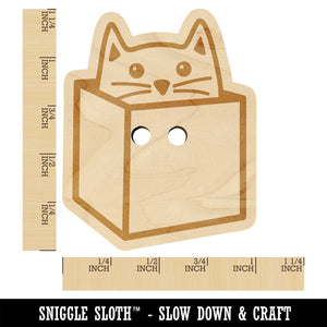 Cat in Box Wood Buttons for Sewing Knitting Crochet DIY Craft