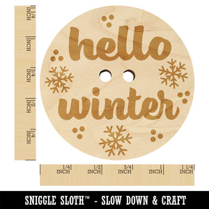 Hello Winter Wood Buttons for Sewing Knitting Crochet DIY Craft