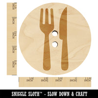 Fork and Knife Solid Silhouette Wood Buttons for Sewing Knitting Crochet DIY Craft