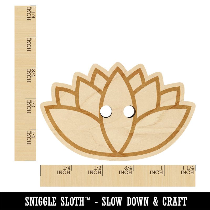 Yoga Lotus Flower Outline Wood Buttons for Sewing Knitting Crochet DIY Craft