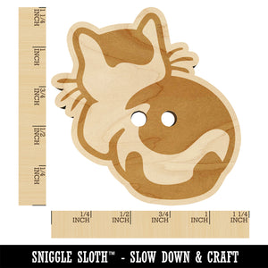 Cat Backside Wood Buttons for Sewing Knitting Crochet DIY Craft