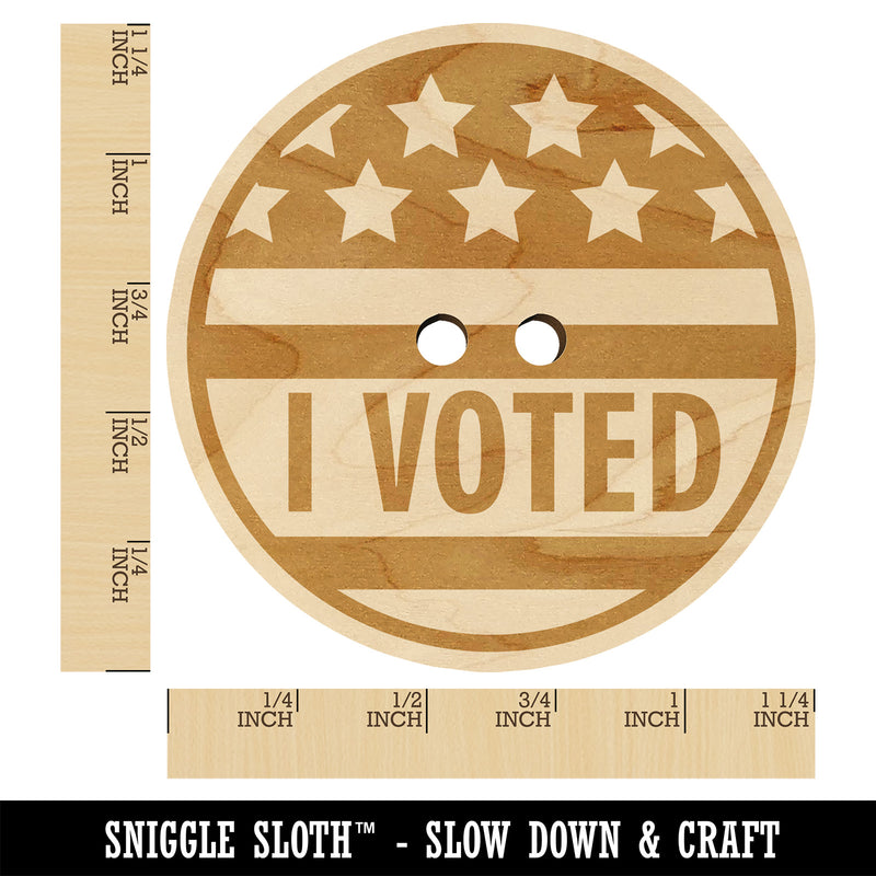 I Voted Patriotic Stars and Stripes Wood Buttons for Sewing Knitting Crochet DIY Craft