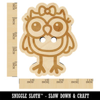 Cute Girl Owl with Bow Wood Buttons for Sewing Knitting Crochet DIY Craft