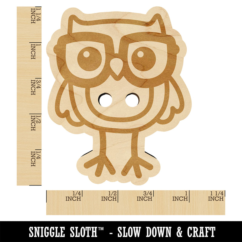 Owl Smart with Glasses Wood Buttons for Sewing Knitting Crochet DIY Craft