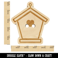 Sweet Birdhouse with Heart Wood Buttons for Sewing Knitting Crochet DIY Craft