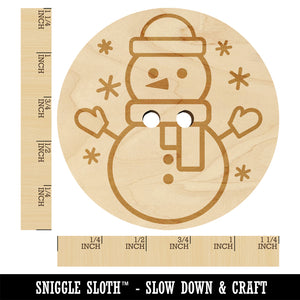Snowman Hat and Scarf Wood Buttons for Sewing Knitting Crochet DIY Craft