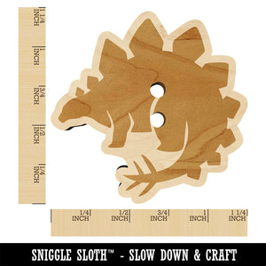 Stegosaurus the Spikey Dinosaur Wood Buttons for Sewing Knitting Crochet DIY Craft