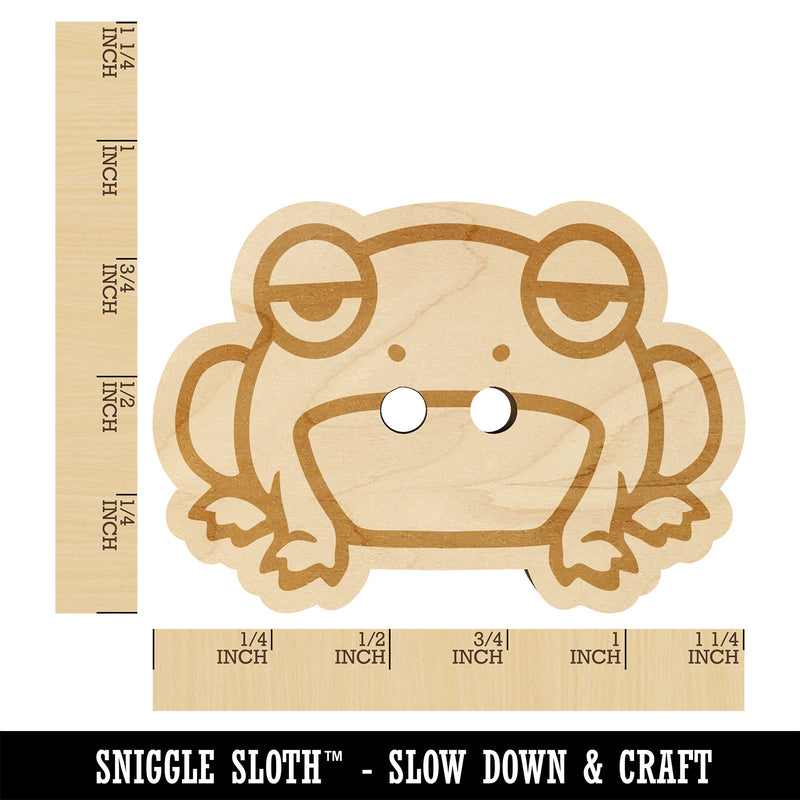 Unamused and Grumpy Frog Wood Buttons for Sewing Knitting Crochet DIY Craft