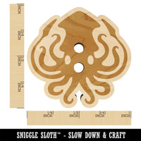 Inky Squid with Tentacles Wood Buttons for Sewing Knitting Crochet DIY Craft