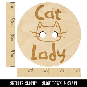 Cat Lady Cuteness Wood Buttons for Sewing Knitting Crochet DIY Craft