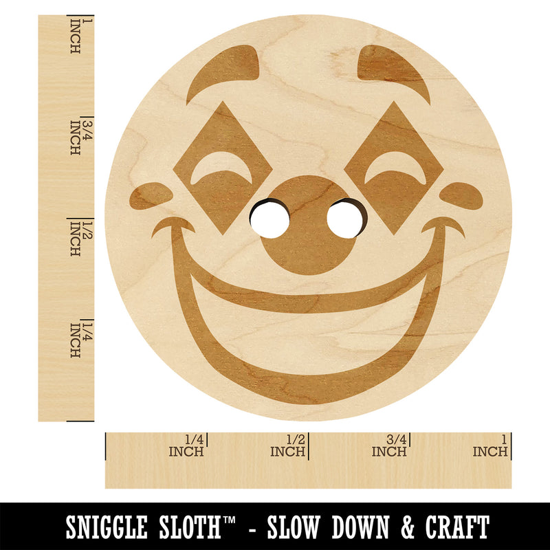 Happy Clown Face Wood Buttons for Sewing Knitting Crochet DIY Craft