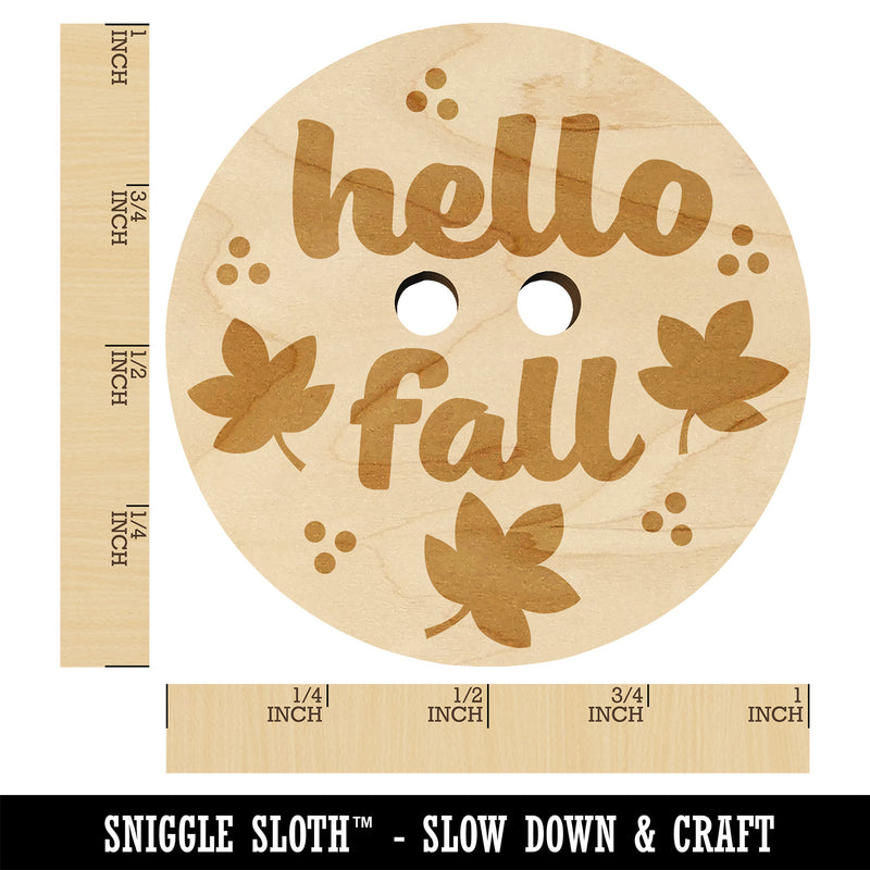 Hello Fall Wood Buttons for Sewing Knitting Crochet DIY Craft