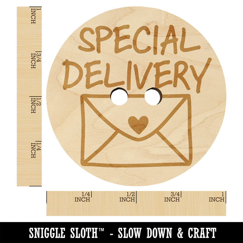 Special Delivery Envelope Wood Buttons for Sewing Knitting Crochet DIY Craft