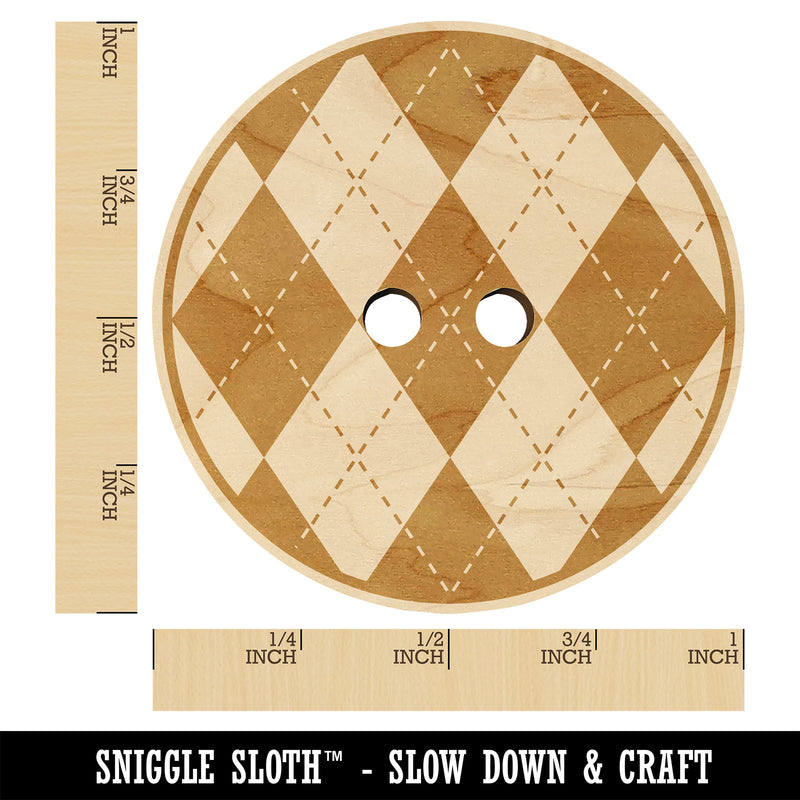 Argyle Sweater Pattern Wood Buttons for Sewing Knitting Crochet DIY Craft