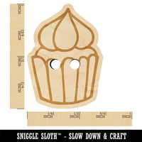 Hand Drawn Cupcake Doodle Wood Buttons for Sewing Knitting Crochet DIY Craft