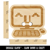 Very Happy Kawaii Computer Face Emoticon Wood Buttons for Sewing Knitting Crochet DIY Craft