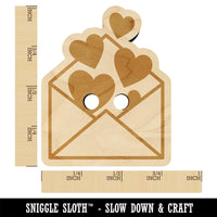 Envelope Full of Hearts Love Valentine's Day Wood Buttons for Sewing Knitting Crochet DIY Craft