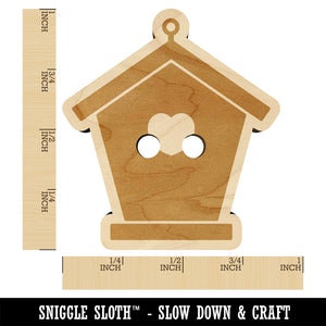 Birdhouse Silhouette with Heart Wood Buttons for Sewing Knitting Crochet DIY Craft