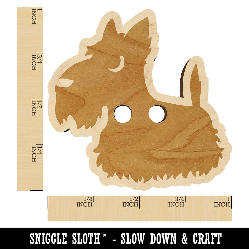 Delightful Cartoon Scottish Terrier Wood Buttons for Sewing Knitting Crochet DIY Craft