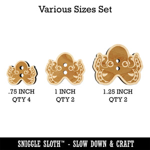 Cute Octopus Wood Buttons for Sewing Knitting Crochet DIY Craft