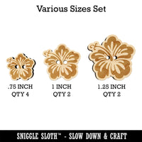 Pretty Hibiscus Flower Tropical Wood Buttons for Sewing Knitting Crochet DIY Craft