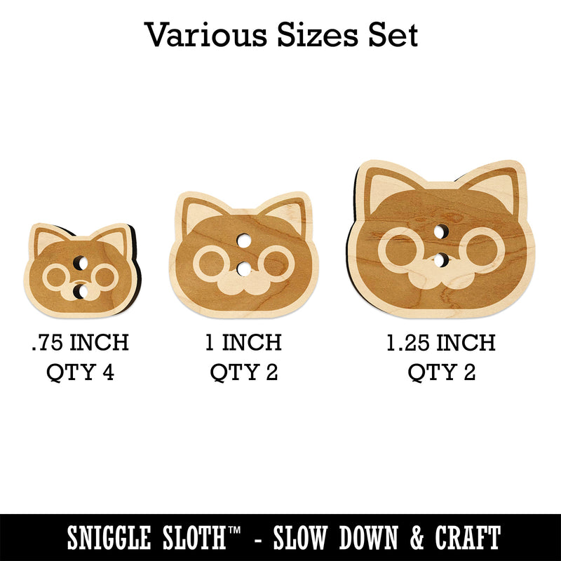 Round Cat Face Wood Buttons for Sewing Knitting Crochet DIY Craft