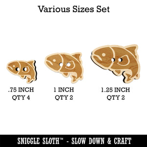 Salmon Fish Wood Buttons for Sewing Knitting Crochet DIY Craft