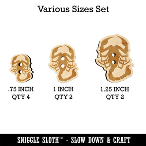 Scorpion Silhouette Wood Buttons for Sewing Knitting Crochet DIY Craft