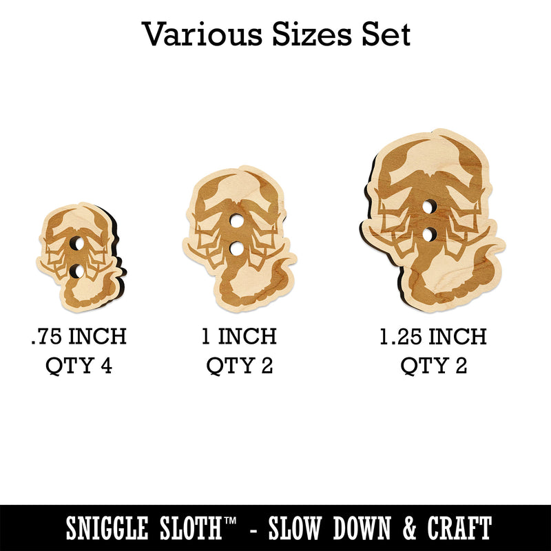 Scorpion Silhouette Wood Buttons for Sewing Knitting Crochet DIY Craft