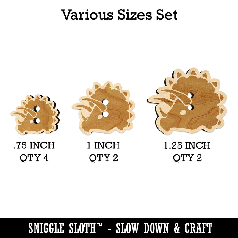 Triceratops Head Wood Buttons for Sewing Knitting Crochet DIY Craft