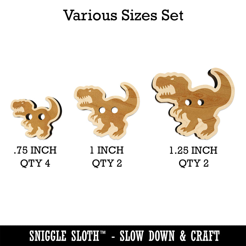 Tyrannosaurus Rex Silhouette Wood Buttons for Sewing Knitting Crochet DIY Craft