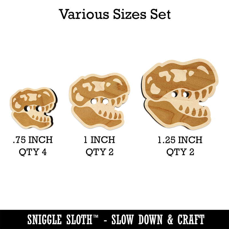 Tyrannosaurus Rex Skull Fossil Wood Buttons for Sewing Knitting Crochet DIY Craft