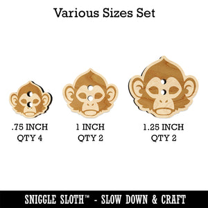 Capuchin Monkey Head Wood Buttons for Sewing Knitting Crochet DIY Craft