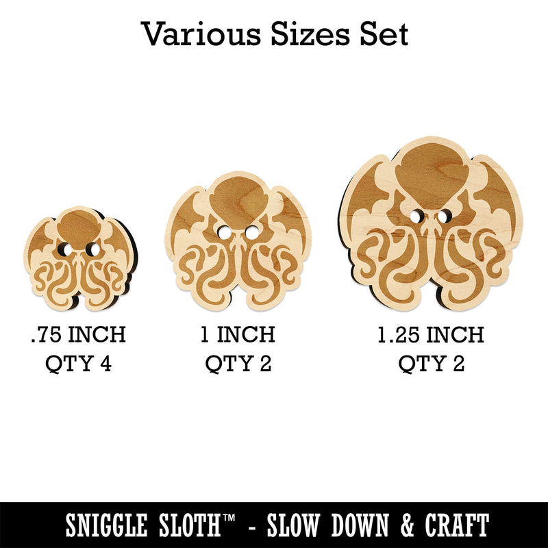 Cthulhu Eldritch Horror Scary Wood Buttons for Sewing Knitting Crochet DIY Craft