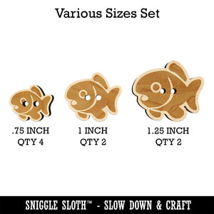 Cute Fish Wood Buttons for Sewing Knitting Crochet DIY Craft