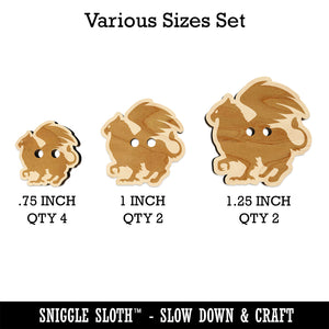 Regal Griffin Fantasy Silhouette Wood Buttons for Sewing Knitting Crochet DIY Craft