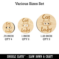 Cat Lady Cuteness Wood Buttons for Sewing Knitting Crochet DIY Craft