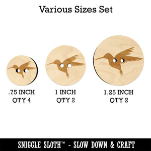 Hummingbird Silhouette Wood Buttons for Sewing Knitting Crochet DIY Craft